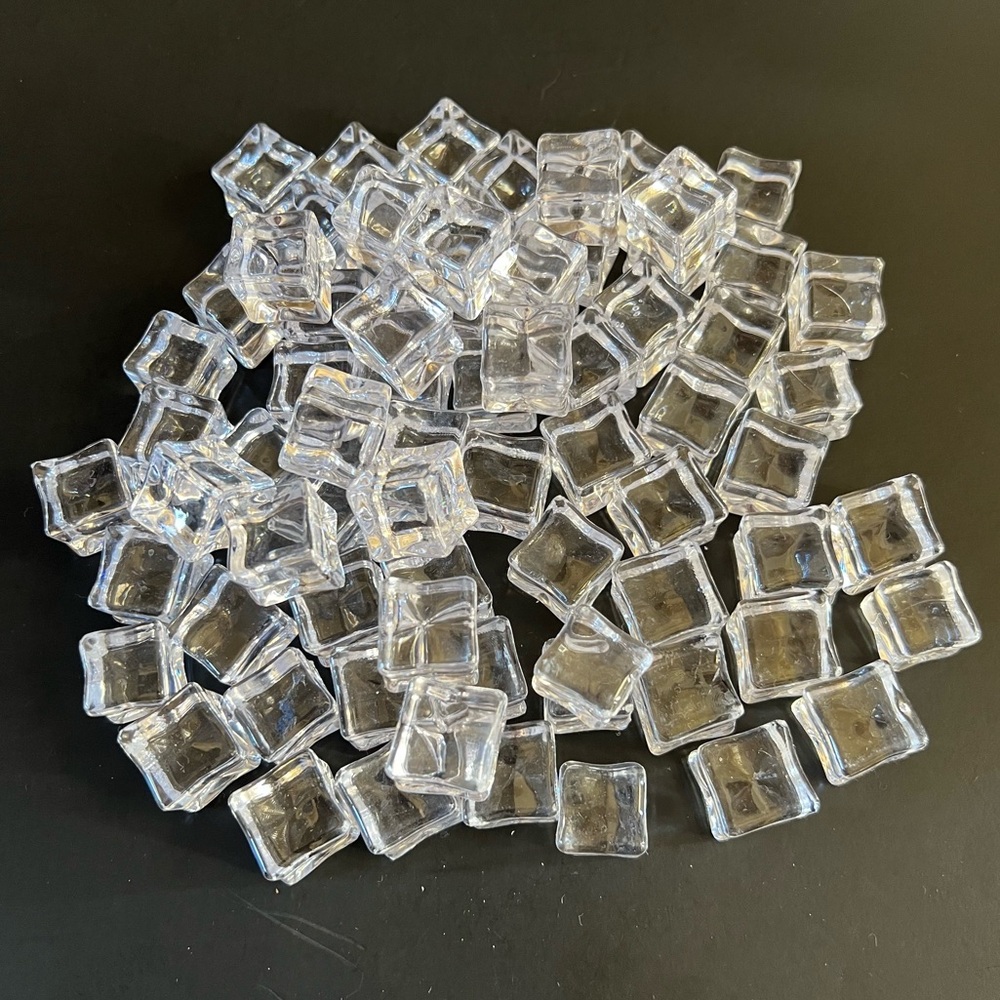 10 pcs 20mm Fake Ice Cubes Charms Clear Drink Décor Cabochons Slime